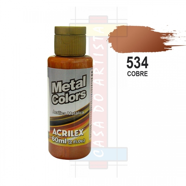 Tinta Acrílica Metálica Metal Colors 60ml Acrilex - Cobre 534