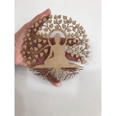 Mandalas Decorativas p/ Apliques ou Parede MDF Cru - Buda c/ Árvore 15cm