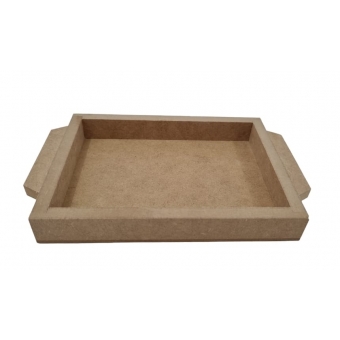 Bandeja Retangular Mini 12x17cm Lavabo Mesa Café MDF cru