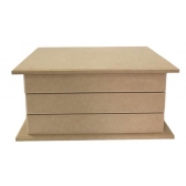 Caixa Cômoda Porta Jóias Biju 3 Gavetas e Divisórias MDF cru