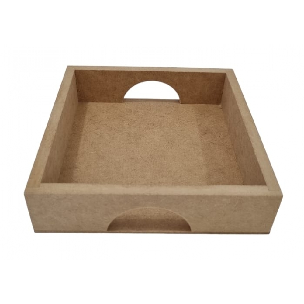 Bandeja Quadrada P 17,5x17,5cm Cozinha Café Festa MDF cru