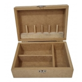Caixa de Costura Retangular Pequena  Porta Linhas MDF cru