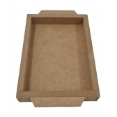 Bandeja Retangular Mini 12x17cm Lavabo Mesa Café MDF cru
