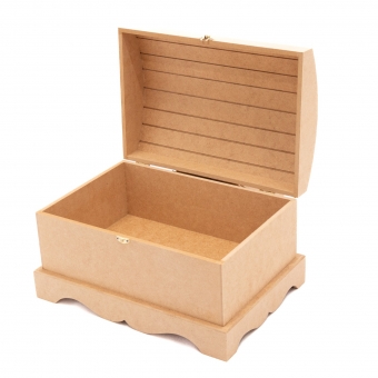 Bau de Madeira MDF com Pés M 21x30x18 Arte e Decoração MDF cru