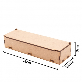 Caixa p/ Caneta Tampa Articulada Escritório Brinde MDF cru