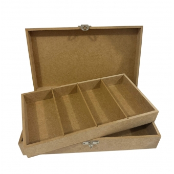 Caixa para Dinheiro 34x20x8 c/ Dobradiça Fecho cadeado MDF Cru