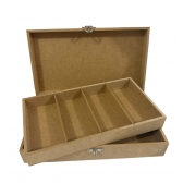 Caixa para Dinheiro 34x20x8 c/ Dobradiça Fecho cadeado MDF Cru