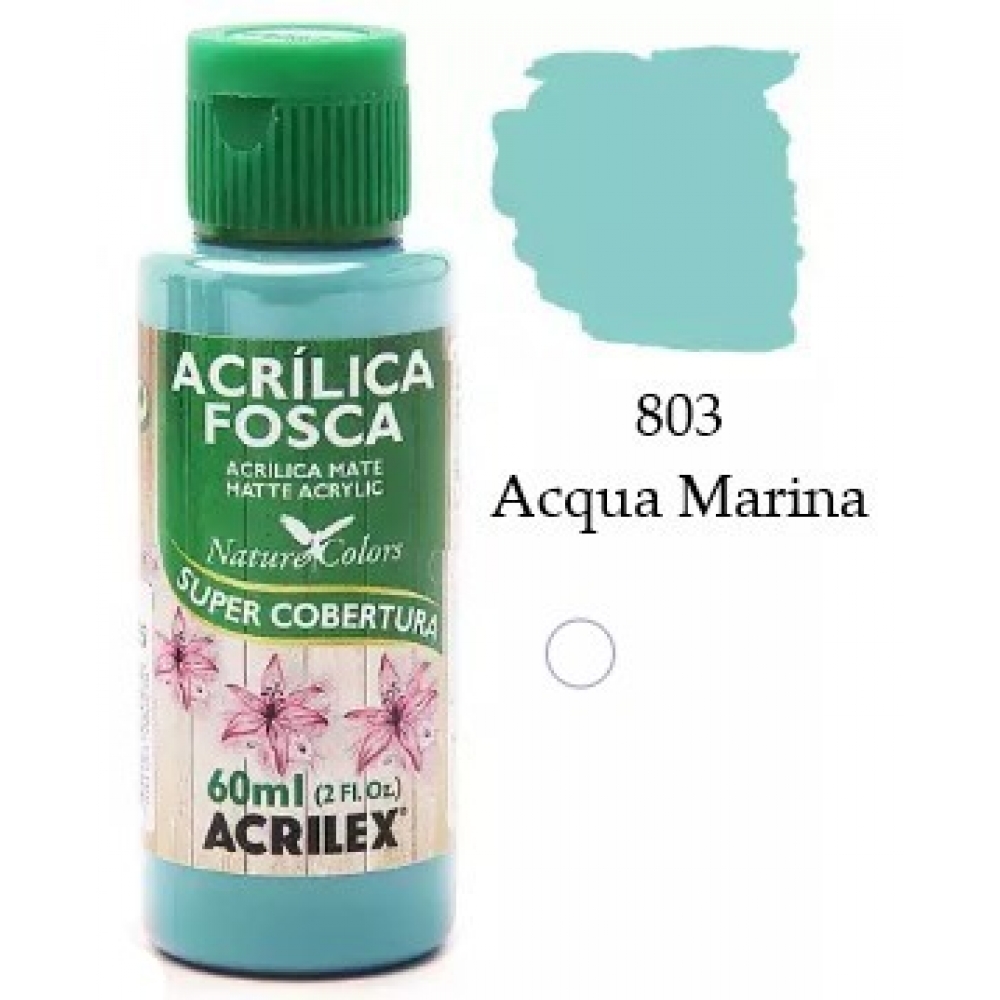 Tinta Acrílica Fosca Nature Colors 60ml Acrilex Artesanato - 803 Acqua Marina