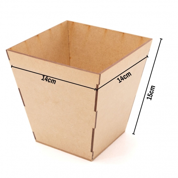 Vaso Cachepot Liso G Flores Centro de Mesa Lembrança MDF cru