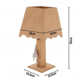 Kit Higiene Bebê Porta Fraldas Bandeja Abajur Liso MDF cru