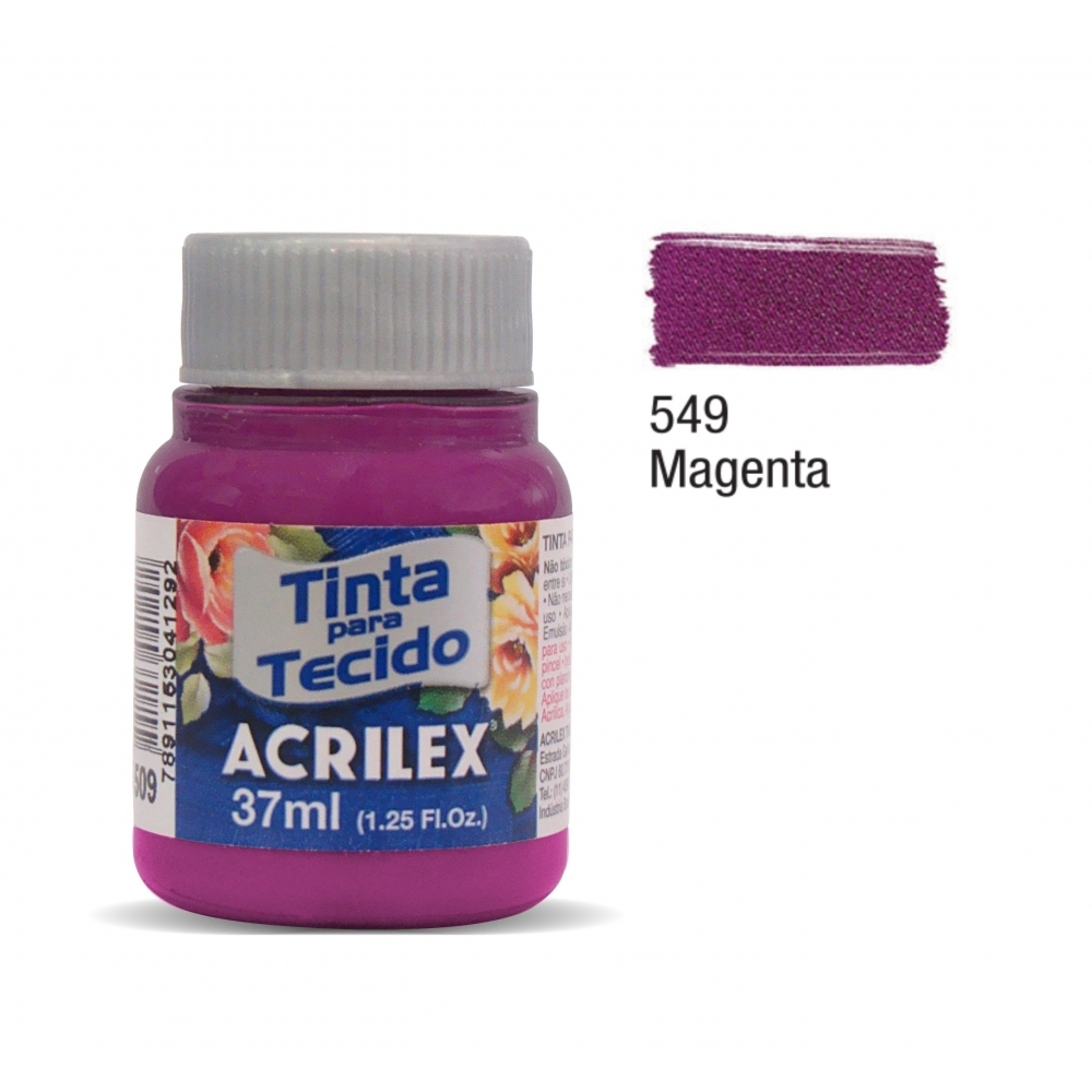 Tinta para Tecido Fosca 37ml Acrilex - 549 Magenta