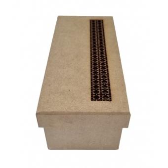 Caixa Mini Vinho Tampa Recortada Laser c/ Treliça P MDF cru