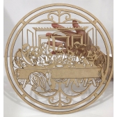 Mandalas Decorativas para Parede 38cm em MDF Cru - Santa Ceia