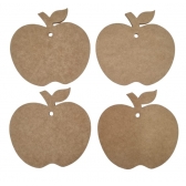 Descanso de Panelas Recorte de Maçã c/ 4 suportes MDF Cru