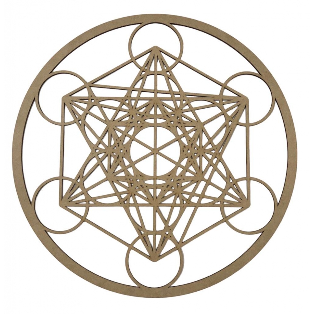 Mandalas Decorativas p/ Apliques ou Parede MDF Cru - Metatron 15cm