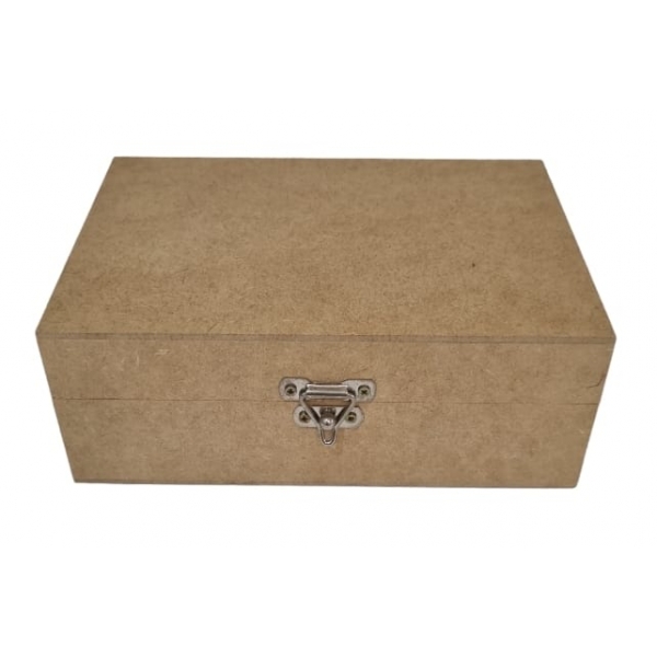 Caixa de Costura Retangular Pequena  Porta Linhas MDF cru