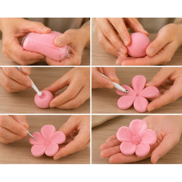 Massa Biscuit Rosa Claro - Pronta para modelar