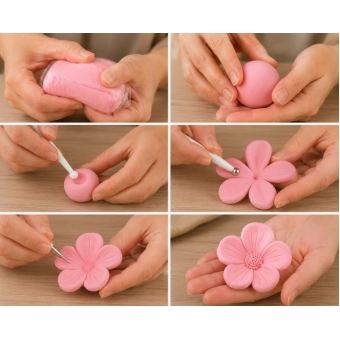 Massa Biscuit Rosa Claro - Pronta para modelar