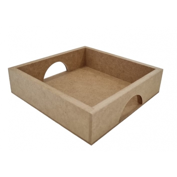 Bandeja Quadrada Decorativa 23x23cm Cozinha Café MDF cru