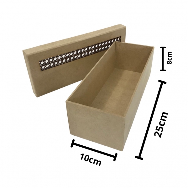 Caixa Mini Vinho Tampa Recortada Laser c/ Treliça P MDF cru