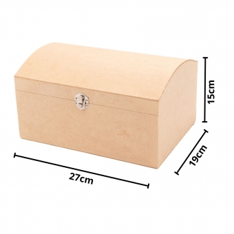 Bau com Tampa Abaulada M 19x27x15 Arte e Decoração MDF cru