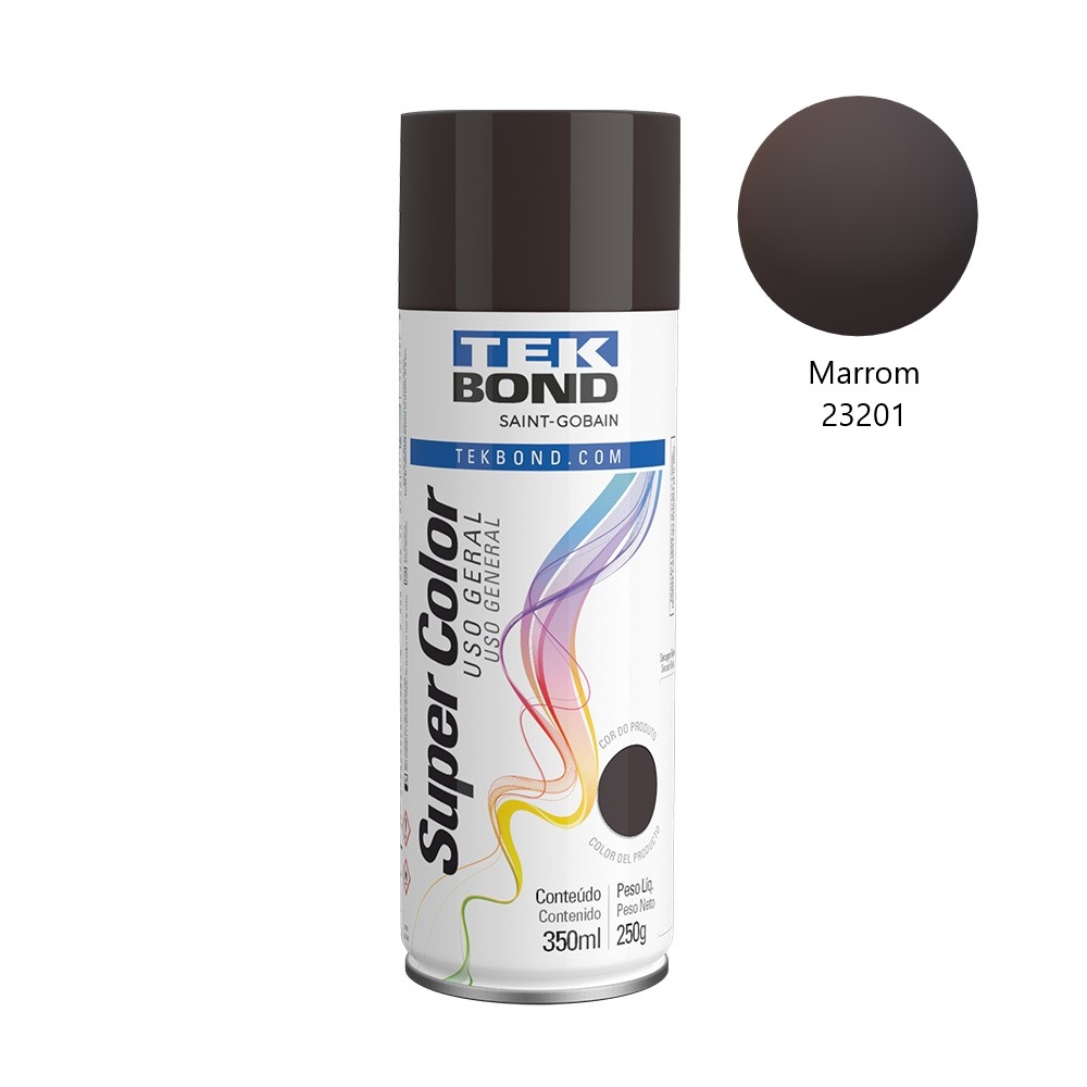 Tinta Spray TekBond Brilhante/Fosca 350ml Artesanato - Marrom Brilhante 23201