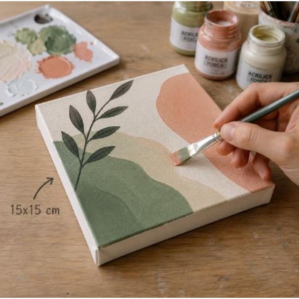 Painel para Pintura 15x15cm Branca – Para Tinta Acrílica, Óleo, PVA