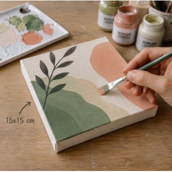 Painel para Pintura 15x15cm Branca – Para Tinta Acrílica, Óleo, PVA