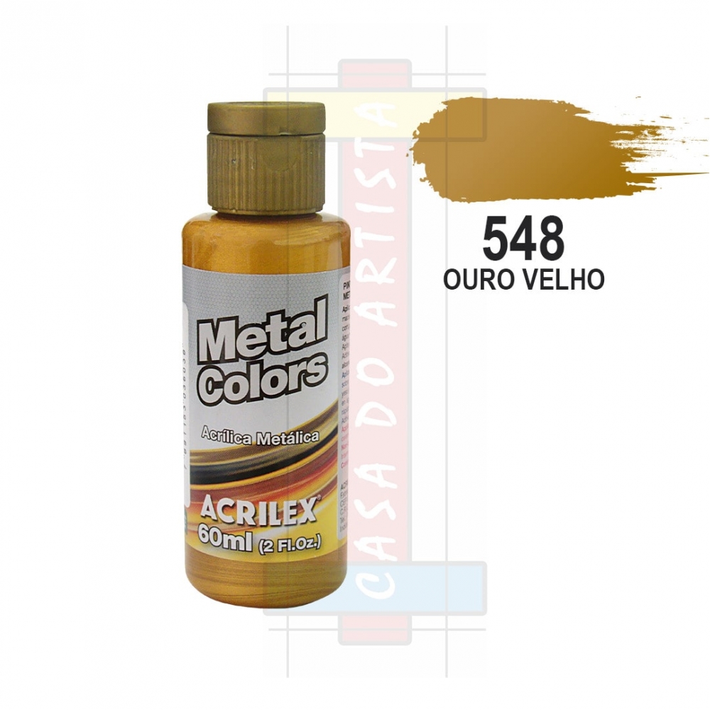 Tinta Acrílica Metálica Metal Colors 60ml Acrilex - Ouro Velho 548