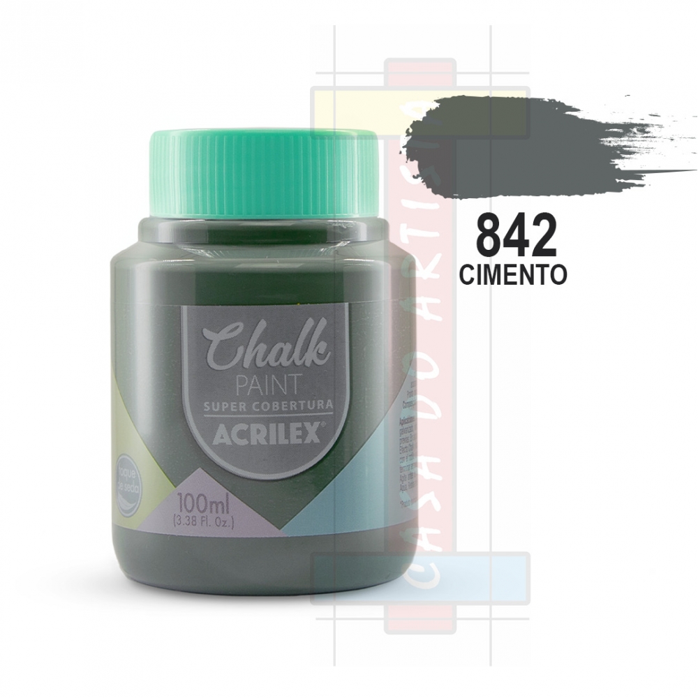 Tinta Chalk Paint 100ml Acrilex - Escolha as cores - Cimento 842