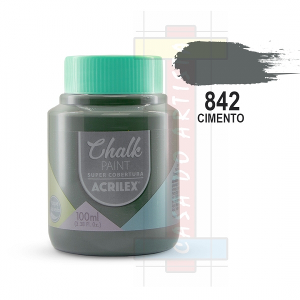 Tinta Chalk Paint 100ml Acrilex - Escolha as cores - Cimento 842