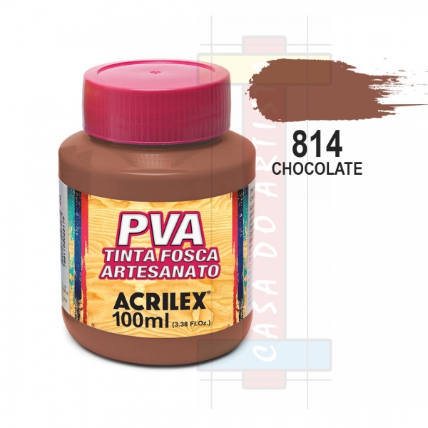Tinta PVA Fosca Para Artesanato 100ml Acrilex - 814 Chocolate