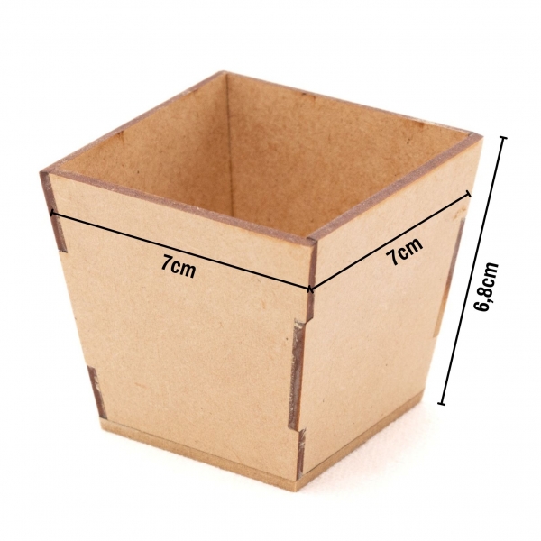 Mini Vaso Cachepot Liso 7x7cm Lembrancinha MDF cru