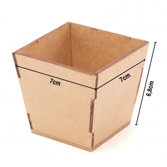 Mini Vaso Cachepot Liso 7x7cm Lembrancinha MDF cru