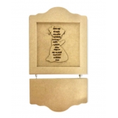 Quadro Porta Maternidade Menina c/ Oração Santo Anjo MDF Cru