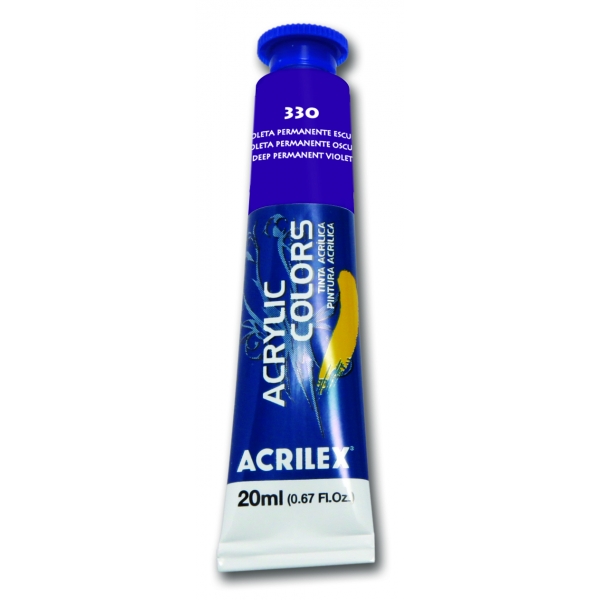 Tinta Acrílica para Pintura em Tela 20ml Acrilex - Escolha as Cores - Violeta Permanente Escuro 330