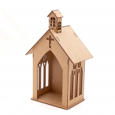 Oratório Capela Igreja G p/ Imagem Santo de até 20cm MDF cru