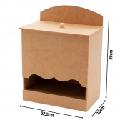 Kit Higiene Bebê Porta Fraldas Bandeja Abajur Liso MDF cru