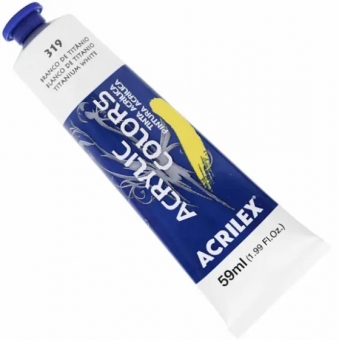 Tinta Acrilica Branco Titânio 59ml Acrilex Pintura em Tela