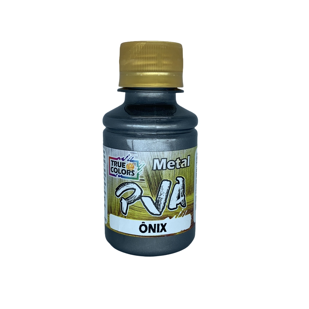 Tinta PVA Metálica 100ml True Colors - Escolha as cores - Preto Onix 7997100