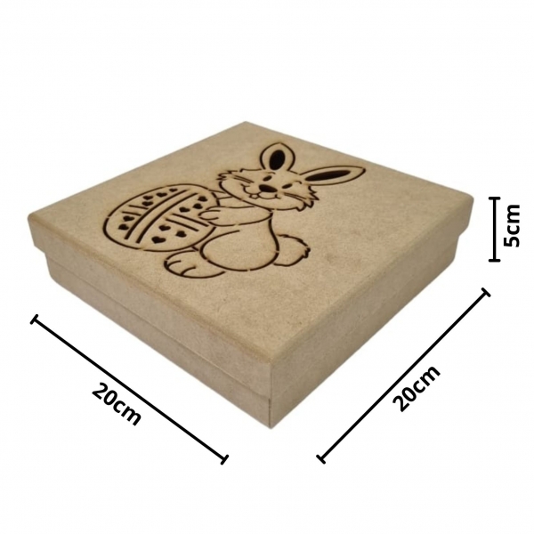 Caixa para Chocolate Bombons de Pascoa Coelho Ovo MDF cru