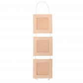 Trio de Quadro Moldura 10x10 Corda Sisal Decoração MDF cru