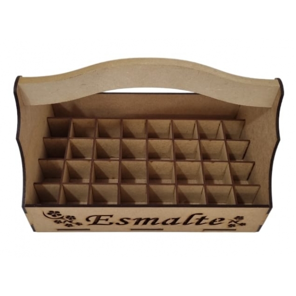 Caixa Porta Esmalte Cesta Grande MDF Cru