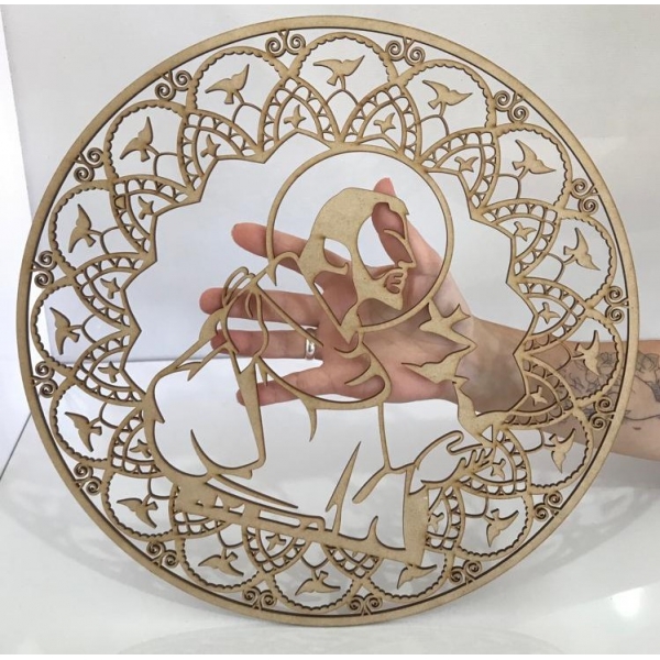 Mandalas Decorativas para Parede 38cm em MDF Cru - São Francisco