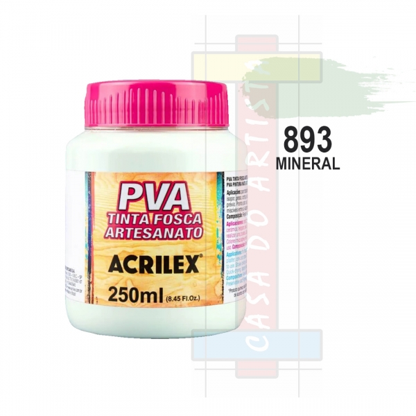 Tinta PVA Fosca Para Artesanato 250ml Acrilex - 893 Mineral