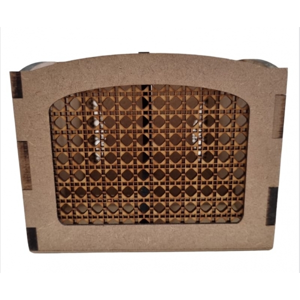 Porta Talher Palha Indiana 4 divisórias Cozinha MDF cru