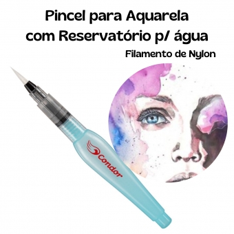 Pincel Ref. 401 Condor nº 2 Aquarela com Reservatório p Água