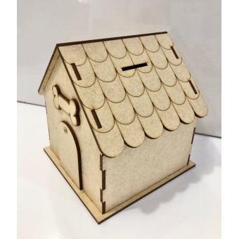 Cofre Casinha em MDF Cru Lembrancinha - Para Crianças