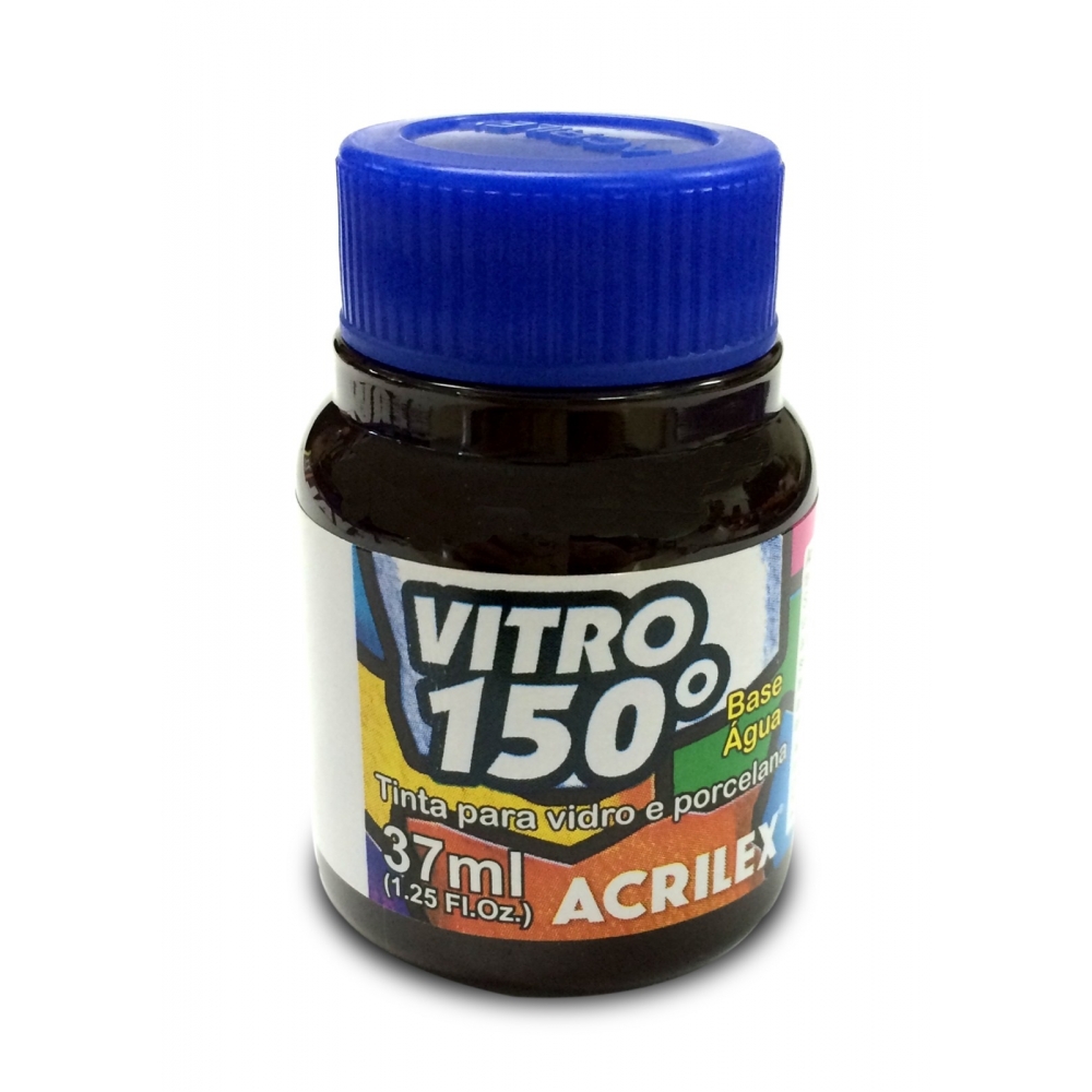 Tinta Vitro 150 - 37ml Acrilex Vidro Porcelana Cerâmica - Escolha a Cor - Marrom Escuro