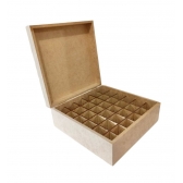Caixa p/ Óleos Essencias 5ml e 15ml c/ 36 divisórias MDF Cru